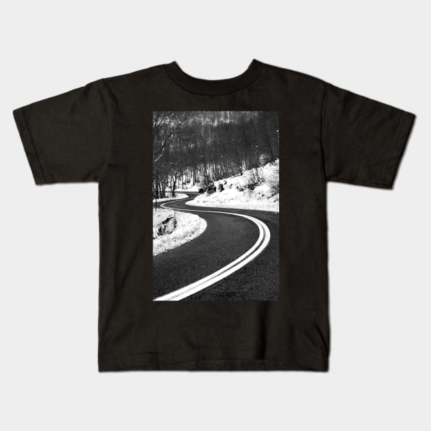 The long and winding road Kids T-Shirt by Cretense72